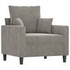 vidaXL Sofa Chair Light Gray 23.6 in. Velvet - 2 of 4