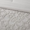 Vynxaria Tufted Cotton Chenille Medallion Comforter Set - Grey King/Cal King, Shabby Chic Style - 2 of 4