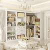 Aheaplus Corner Closet System with Mirror and Drawers, Wardrobe Organizer with Hanging Rods - 3 of 4