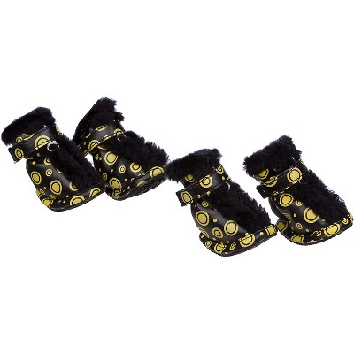 Pet Life Fur-Comfort Fashion Fur PVC Waterproof Winter Dog Boots - Set of 4, LG, White