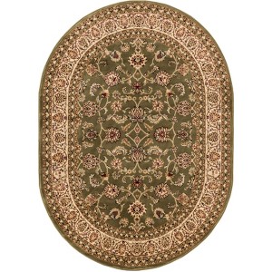 Noble Sarouk Green Persian Floral Oriental Formal Traditional Area Rug ...