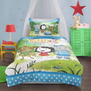 Elinor Wonders Why Ultra Soft Comforter/Sham Set for Kids Polka Dot Carrot Theme Printed-Cotton Sateen Weave Super Soft Kids Bedding-Twin Size