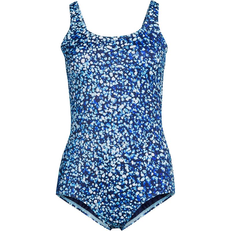 Lands' End Women's Chlorine Resistant Scoop Neck Soft Cup Tugless Sporty One Piece Swimsuit, 3 of 6