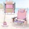2-Pack Folding Backpack Beach Chair 5-Position Outdoor Reclining Chairs with Pillow Blue/Pattern/Pink/Yellow/Dark Pink/Dark Green/Dark Blue - 3 of 4