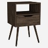 NicBex Nightstand with 1 Drawer,15.75 inch Bedside Table with Open Shelf and  Wood Legs,Modern Side Table for Bedroom,Living Room - 2 of 4