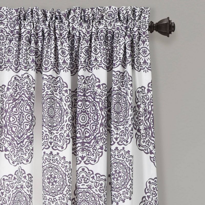 Set of 2 Striped Medallion Light Filtering Window Curtain Panels - Lush Décor, 3 of 11