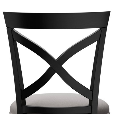 Ellendale 38'' Black Wood Swivel Counter Height Stool with Fog Gray Seat