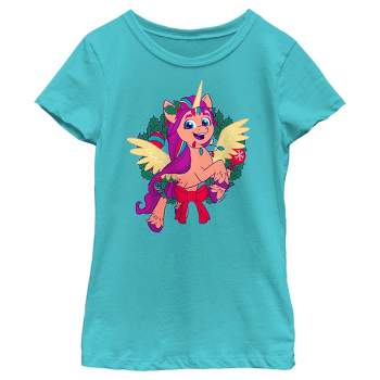 Girl's My Little Pony: A New Generation Sunny Starscout Christmas Wreath T-Shirt