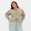 Women's Long Sleeve Boat Neck Henley Shirt - Wild Fable™ Camo - 2 of 3