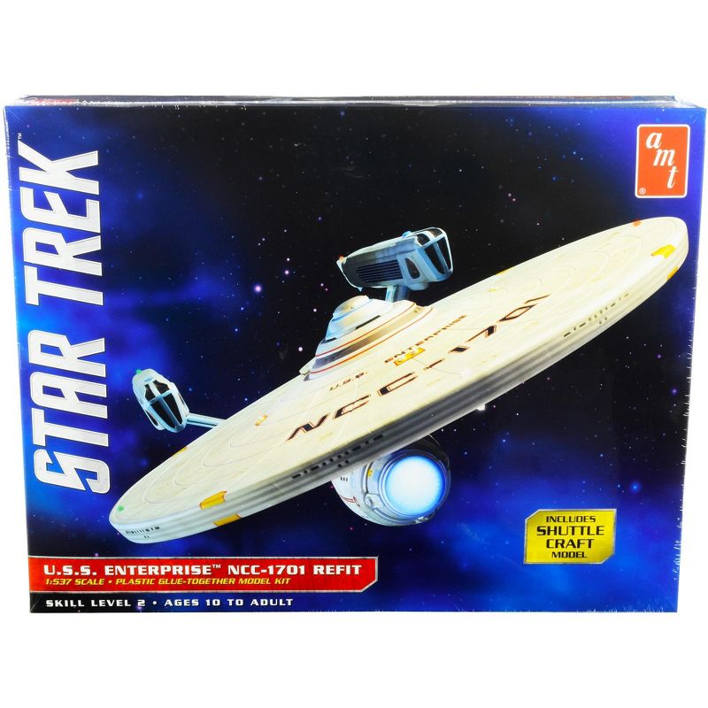 Skill 2 Model Kit U.S.S. Enterprise NCC-1701 Refit Starship "Star Trek" 1/537 Scale Model by AMT, 1 of 5