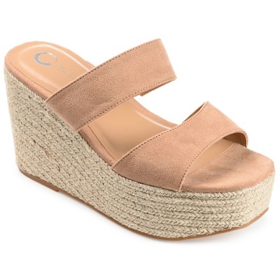 Journee Collection Womens Ilyana Tru Comfort Foam Wedge Heel Espadrille Sandals Tan 9.5