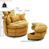 NicBex Corduroy Oversized Swivel Accent Chair,Upholstered Swivel Living Room Chairs with Ottoman and 4 Pillows,Accent Chairs for Living Room - 3 of 4