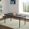 Racxily 40"L x 20"W Plastic Adjustable Height Fold-in-Half Folding Table, Rich Black - 3 of 4