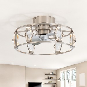 Airsurfer 20.8" Ceiling Fan with Remote, 6-Speed Reversible DC Motor, LED Light, Timer, Quiet Indoor Fan for Living Room & Bedroom - 1 of 4