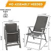 PAGED Folding Tanning Chairs Portable Lounge Chair Outdoor with Soft Cotton-Padded Seat for Camping, Beach - 3 of 4