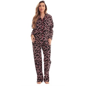 #FollowMe Printed Flannel Button-Front PJ Pant Set  Classic, Cozy Sleepwear - 1 of 3