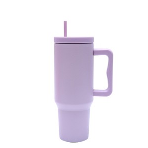 Slickblue 40 oz Modern Stainless Steel Tumbler with Handle & Straw - 7 Color Choices, Stylish Drinkware - 1 of 4