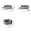 3 PCS Outdoor Wicker Sectional Sofa Set, Sofa with Built-In Side Table, Handwoven Rattan Sofa with Acacia Wood Frame and Cushion-Coolbibila - 4 of 4