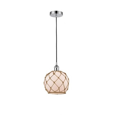 Farmhouse Rope - 1 Light Cord Hung Mini Pendant In Industrial Style-10.75 Inches Tall and 8 Inches Wide