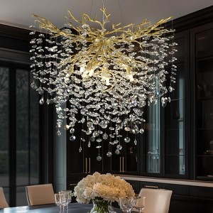 CityFurn 10-Light 32" Modern Tree Branches Crystal Chandelier - 1 of 4