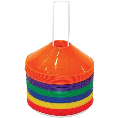 Champion Half Cone Markers with Storage Rack, 9 x 2 Inches, set of 48
