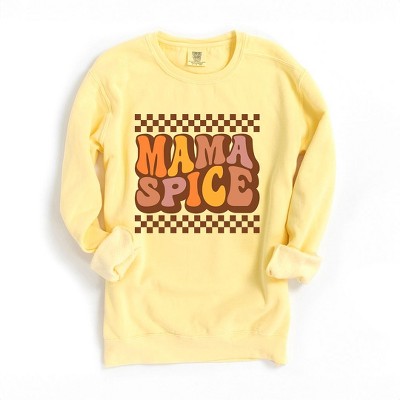 Simply Sage Market Women's  Garment Dyed Graphic Sweatshirt Mama Spice Checkered