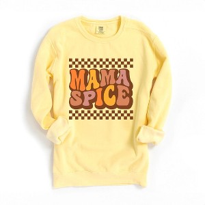 Simply Sage Market Women's  Garment Dyed Graphic Sweatshirt Mama Spice Checkered - 1 of 4