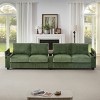 133" Modern Corduroy Deep Seat Sofa with Hidden Storage and USB Ports, 4-Seat Comfy Sofa for Living Room or Bedroom – The Pop Home - 2 of 4