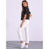 INSPIRE CHIC Women's Casual Short Puff Sleeves Button-Down Jean Denim Jacket - 4 of 4