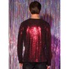 Lars Amadeus Men's Crew Neck Long Sleeves Party Clubwear Sparkly Sequins T-Shirt - 3 of 4