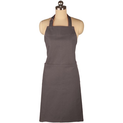 Mu Kitchen Adjustable Cotton Herringbone Weave Apron 35 inches