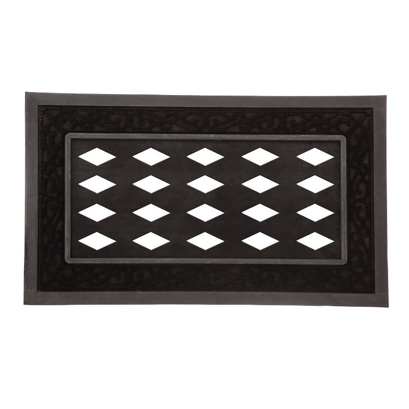 Evergreen Black Scroll Sassafras Floor Mat Indoor Outdoor Rubber Tray 18"x30" Fits Sassafras Inserts 10"x22" black, 3 of 8