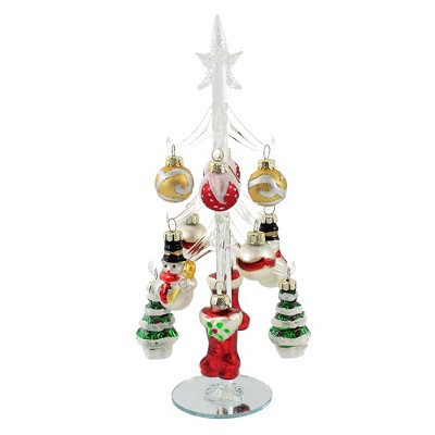 Christmas 10.5" Clear Christmas Tree Classic Glass Ornaments  -  Decorative Figurines