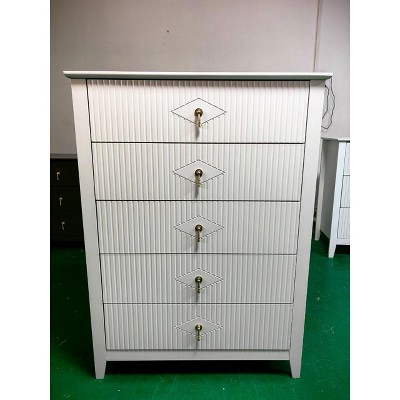 Fluted 5 Drawer Dresser Wide Dressers Chest of Drawers