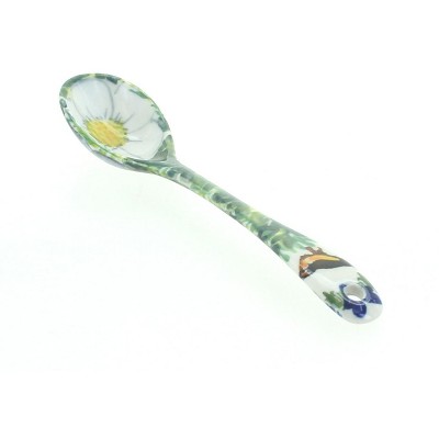 Blue Rose Polish Pottery Goldfinch Sugar Spoon