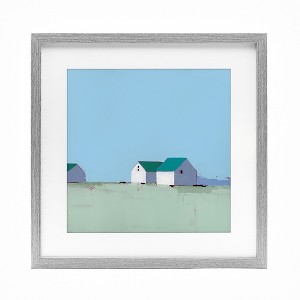 Stupell Industries Palmer Farm in Muted Blues Framed Print Under Glass - 1 of 4