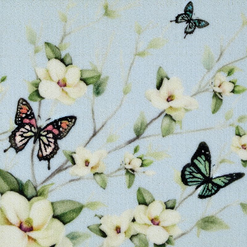Collections Etc Magnolia Blossoms & Fluttering Butterflies Accent Rug, 4 of 5