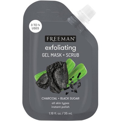 Freeman Charcoal + Black Sugar Gel Mask & Scrub - 1.18 fl oz