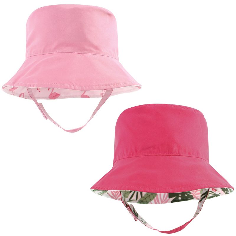 Hudson Baby Infant Girl Sun Protection Hat, Flamingo Tropical, 3 of 8