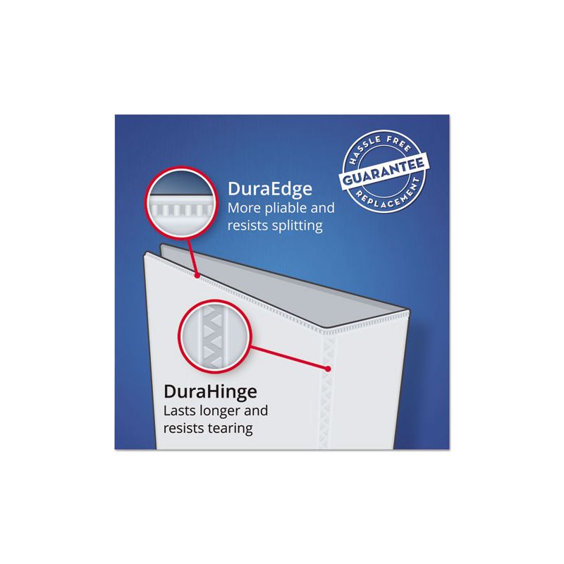 Avery Heavy-Duty Non-View Binder with DuraHinge and Locking One Touch EZD Rings, 3 Rings, 3" Capacity, 11 x 8.5, Blue, 5 of 8