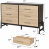 Whizmax 52" Wide 6 Dresser for Bedroom, with Storage Freestanding, Wooden Closet Dresser Storage for Bedroom Home Office Brown Natural - 4 of 4