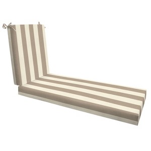 Honeycomb Outdoor Chaise Lounge Cushion - Cabana Stripe Tan - 1 of 4