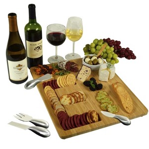 Picnic at Ascot Monogrammed Bamboo Charcuterie, Cheese & Cracker Serving Board - 1 of 3