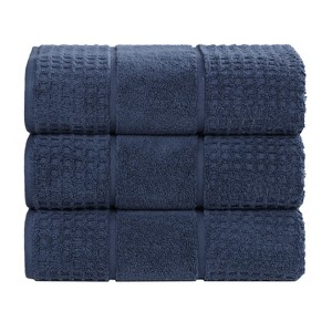 Zero Twist Cotton Waffle Honeycomb Medium Weight Bathroom Towel Set by Blue Nile Mills - 1 of 4