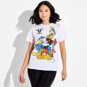 Women's Mickey & Friends Short Sleeve Graphic T-Shirt - Cream : Target
