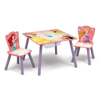 Delta Children Disney Princess Kids' Table and Chair Set with Storage (2 Chairs Included) - Greenguard Gold Certified - 3ct