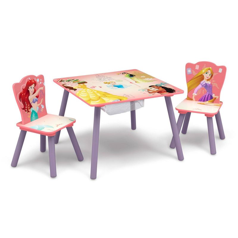 Delta Children Disney Princess Kids&#39; Table and Chair Set with Storage (2 Chairs Included) - Greenguard Gold Certified - 3ct, 1 of 10