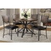 NicBex Round Dining Table 42" Modern Gray Wood Grain Table Top with Metal Black Legs for Dining Room - 3 of 4