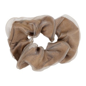 Unique Bargains Mesh Hair Elastics Coffee Color Gold Tone 1 Pc - 1 of 4