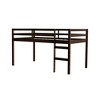 Dolonm Solid Wooden, Rubber Wooden Twin Loft Bed with Ladder, Bed Platform of Strengthened Slats , Espresso - 2 of 4